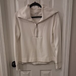 White Half Zip Sweatshirt